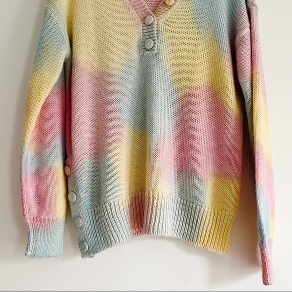LoveShackFancy Naveen V-Neck Pullover Sweater Tie Dye Fairy Tale Women’s Small - Picture 10 of 16